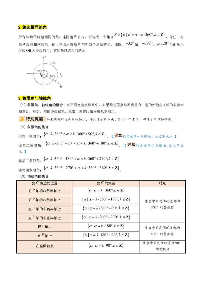 《专题01三角函数的概念与三角恒等变换（教师版）_高考一二三轮复习_数学_2026年_2026年高考数学一轮复习讲义+练习+课件（新教材新高考）-G55_2026版_第四章三角函数与解三角形》第5页预览