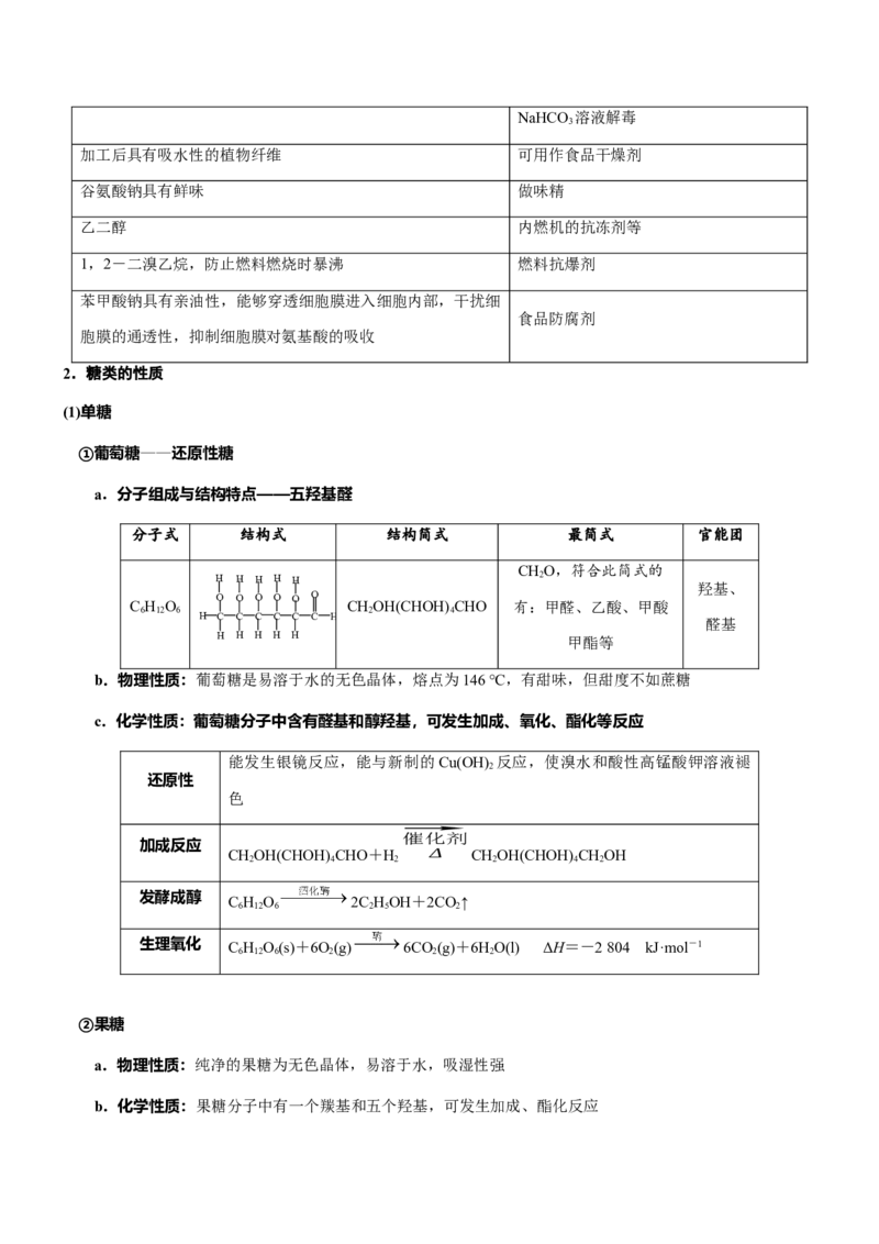 《专题32有机物的用途及生物大分子（知识点+模拟及高考真题+答案解析）_高考一二三轮复习_化学_2026年-化学高考二轮复习》第3页预览