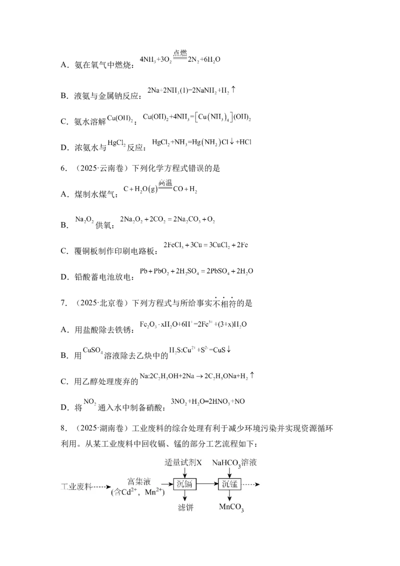 《专题三　离子反应二轮专题精训：高考题型分类突破(原卷版)_高考一二三轮复习_化学_2026年-化学高考二轮复习_82026年化学高考二轮专题精训：题型分类突破》第7页预览