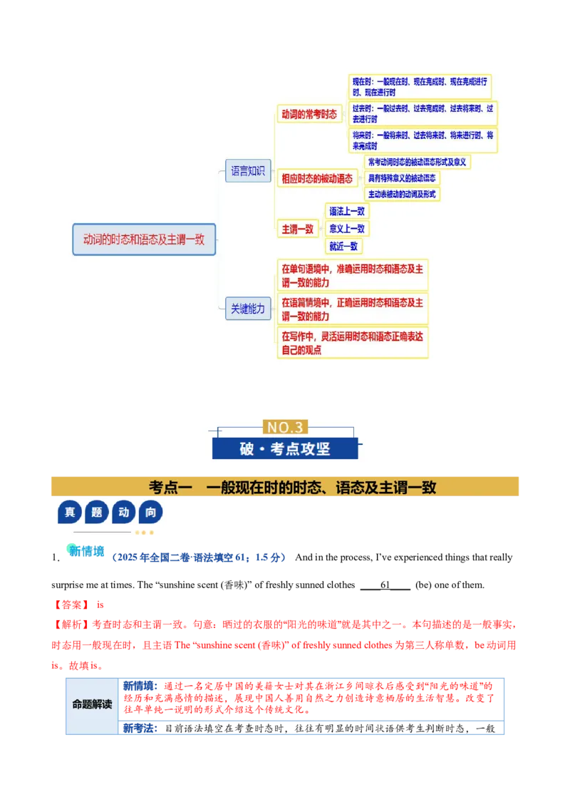 《专题01动词的时态和语态及主谓一致（复习讲义）（全国通用）（教师版）_高考一二三轮复习_英语_2026年-英语高考二轮复习_2026年高考英语二轮复习课件+讲义+练习（新高考通用）-G92_2026版》第3页预览