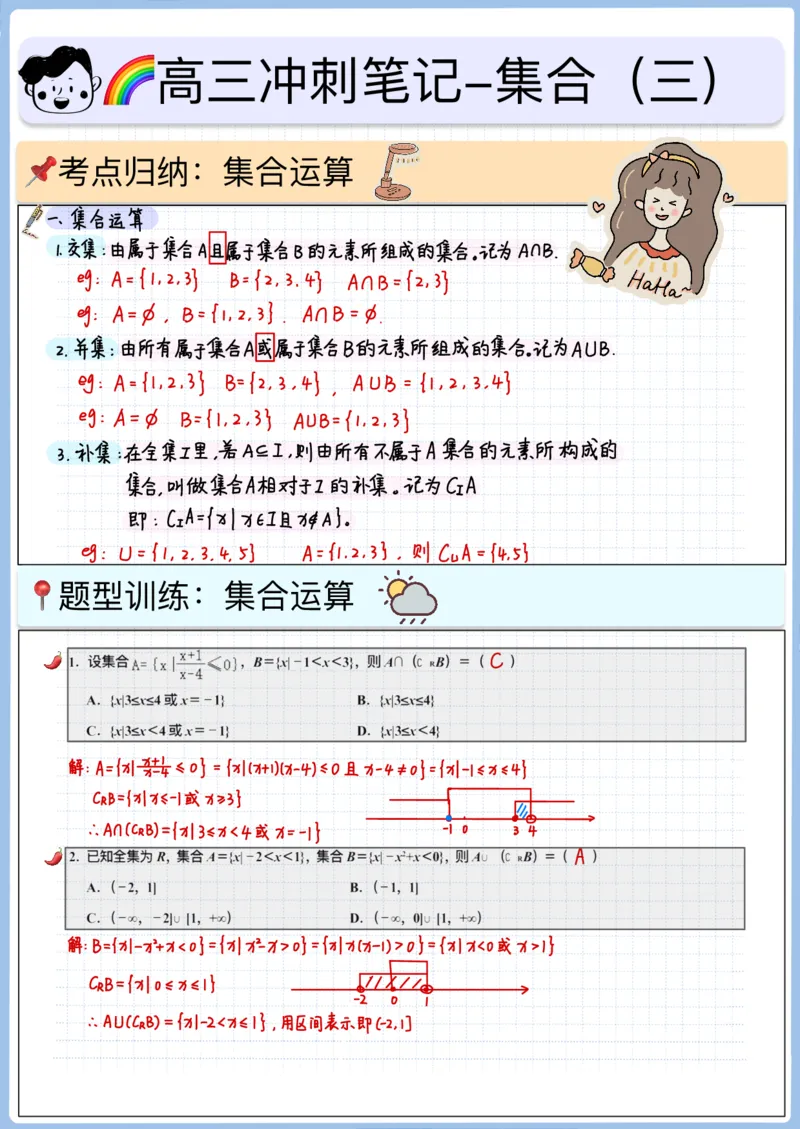 《高三冲刺笔记-集合03-运算（手帐版）_2026版高中《二三轮复习+冲刺复习》_高考数学冲刺笔记猫老师猫老师2026版高考数学冲刺笔记+猫老师2026年高考数学考点一遍过全套(完整版)》第1页预览