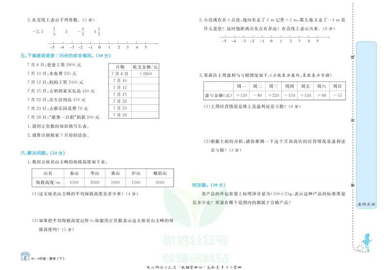 《黄冈名卷六年级下册数学人教版_07.小学语文、英语、数学专区_1~6年级全册黄冈名卷_6年级黄冈名卷_下册数学》第5页预览