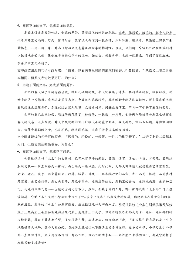《专题26语言的表达效果类新题型（练习）-2024年高考语文二轮复习讲练测（新教材新高考）(原卷版)(1)_初高中资料库_高中资料库（转存避免链接过期失效）_高中语文》第2页预览