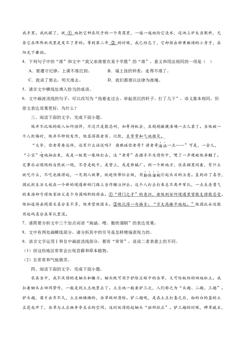 《专题26语言的表达效果类新题型（练习）-2024年高考语文二轮复习讲练测（新教材新高考）(原卷版)(1)_初高中资料库_高中资料库（转存避免链接过期失效）_高中语文》第4页预览