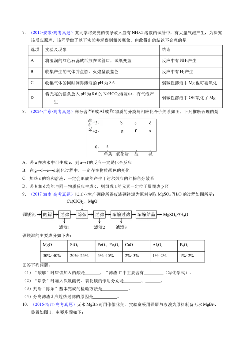 《专题09镁、铝及其化合物（学生版）_高考一二三轮复习_化学_2026年-化学高考专项复习_十年（2016-2025）高考化学真题分类汇编（全国通用）-G15》第3页预览