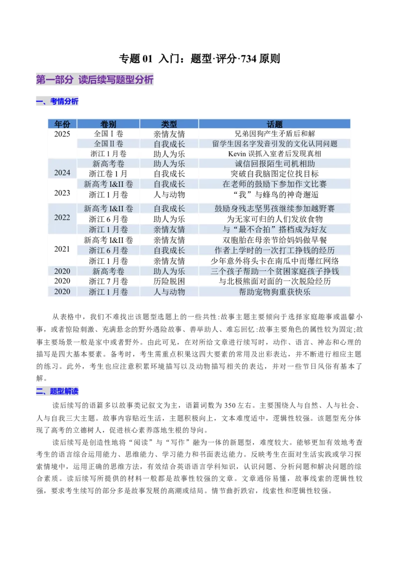 《专题01入门：题型·评分·734原则（学生版）_高考一二三轮复习_英语_2026年-英语高考专项复习_2026年高考英语写作常考题型全面突破-G195_资料_2026版》第1页预览
