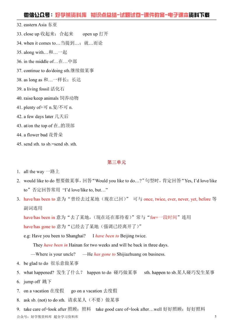 《冀教版八年级下册英语知识点总结_初高中资料库_初中资料库（转存避免链接过期失效）_初中英语》第5页预览
