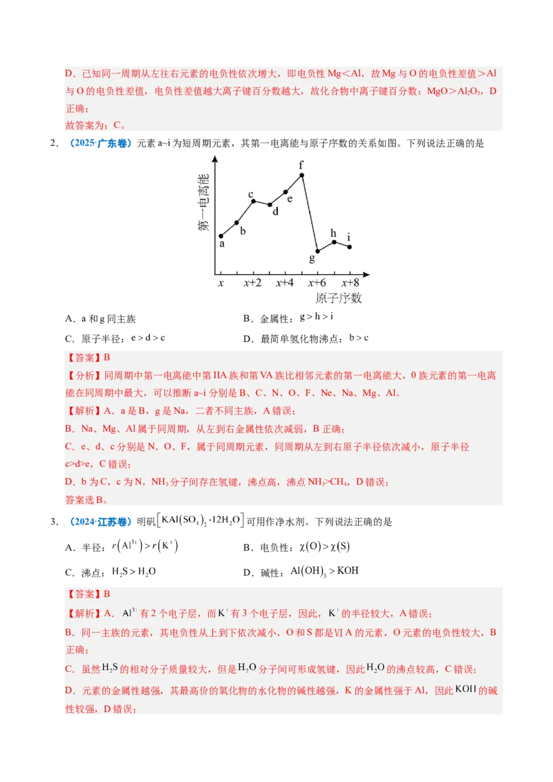 《专题10元素推断与元素周期律（教师版）_高考一二三轮复习_化学_2026年-化学高考专项复习_五年（2021-2025）高考化学真题分类汇编（全国通用）-C438》第2页预览