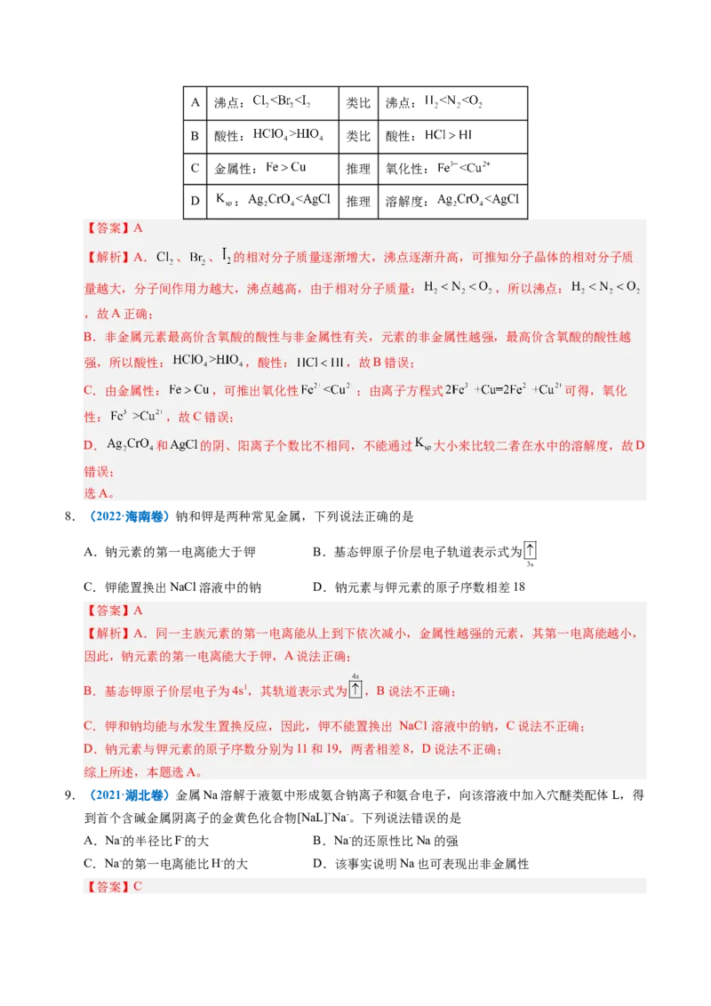 《专题10元素推断与元素周期律（教师版）_高考一二三轮复习_化学_2026年-化学高考专项复习_五年（2021-2025）高考化学真题分类汇编（全国通用）-C438》第4页预览