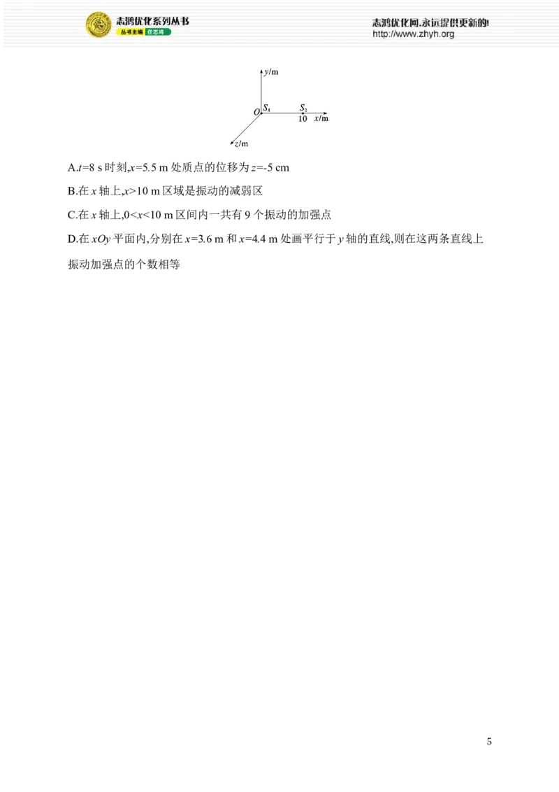 《选择题对点练(九)　机械振动和机械波(1)_2026版高中《二三轮复习+冲刺复习》_高考总复习优化设计二轮用书物理课后习题Word_课后习题_题型对点练》第5页预览
