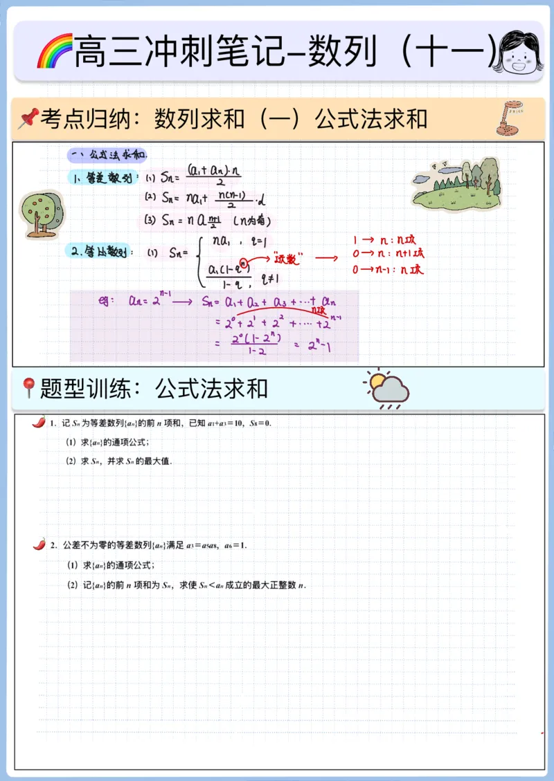 《高三冲刺笔记-数列11～15（空白版）_2026版高中《二三轮复习+冲刺复习》_高考数学冲刺笔记猫老师猫老师2026版高考数学冲刺笔记+猫老师2026年高考数学考点一遍过全套(完整版)》第1页预览