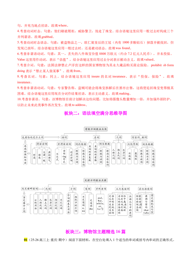 《专题37语法填空之博物馆专题16篇（卢浮宫珠宝劫案+国博+三星堆博物馆+故宫博物馆）教师版_高考一二三轮复习_英语_2026年-英语高考专项复习_资料》第2页预览