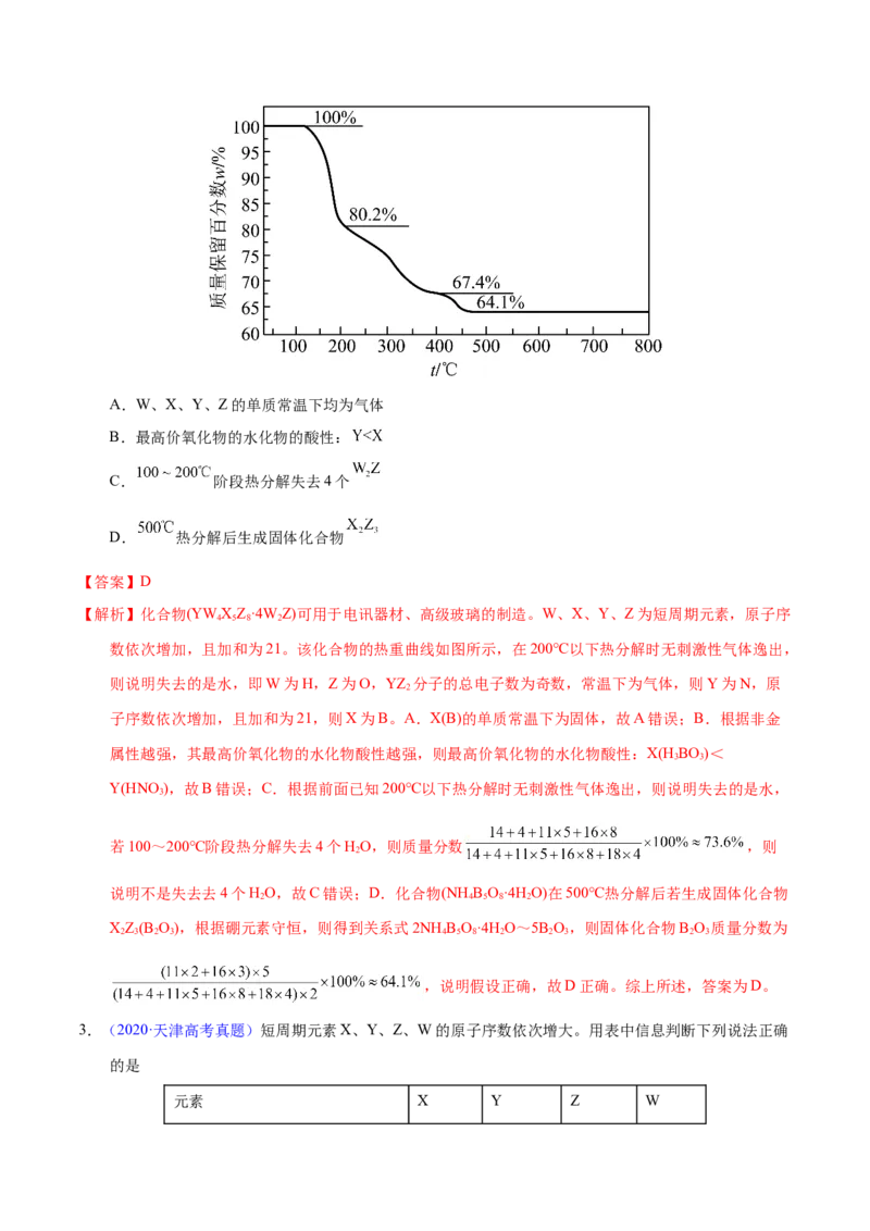 《专题26位构性之元素性质相关推断（教师版）_初高中资料库_高中资料库（转存避免链接过期失效）_高中化学》第2页预览