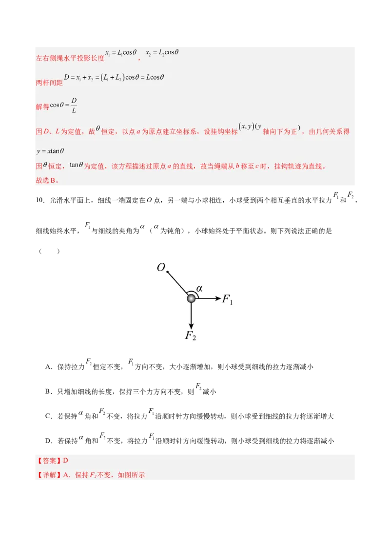 《专题01受力分析和物体的平衡（抢分专练）（解析版）_高考一二三轮复习_物理_2026年-物理高考专项复习_2026年高考物理终极冲刺讲练测（全国通用）-G459_2026版》第9页预览