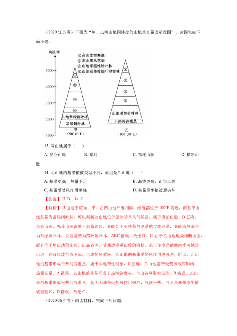 《专题14中国地理解析版(1)_初高中资料库_高中资料库（转存避免链接过期失效）_高中地理》第2页预览