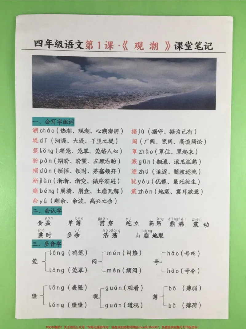 《四年级上册语文第一单元各课知识点汇总。#四年级#四年级上册语文#知识点总结#四年级语文#小学语文_最新小学1-9年级各科+幼升小+综合类学习资源汇总包》第1页预览