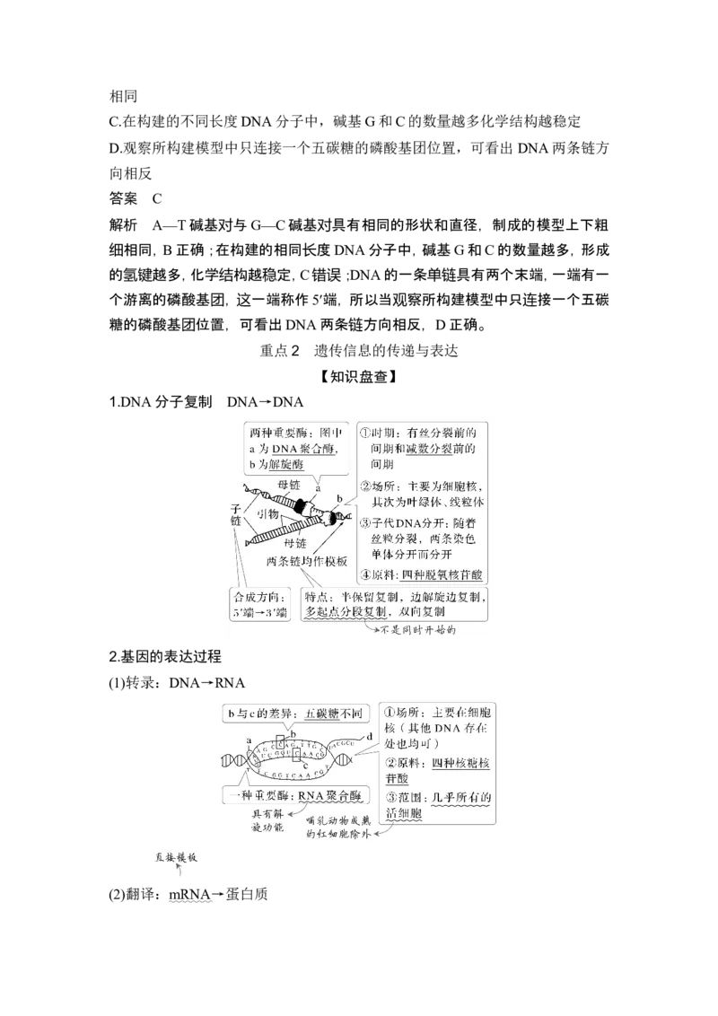《课时1遗传信息主要编码在DNA分子上(1)_2026版高中《二三轮复习+冲刺复习》_另附1套Word版题库_第一篇　大概念专题突破》第7页预览