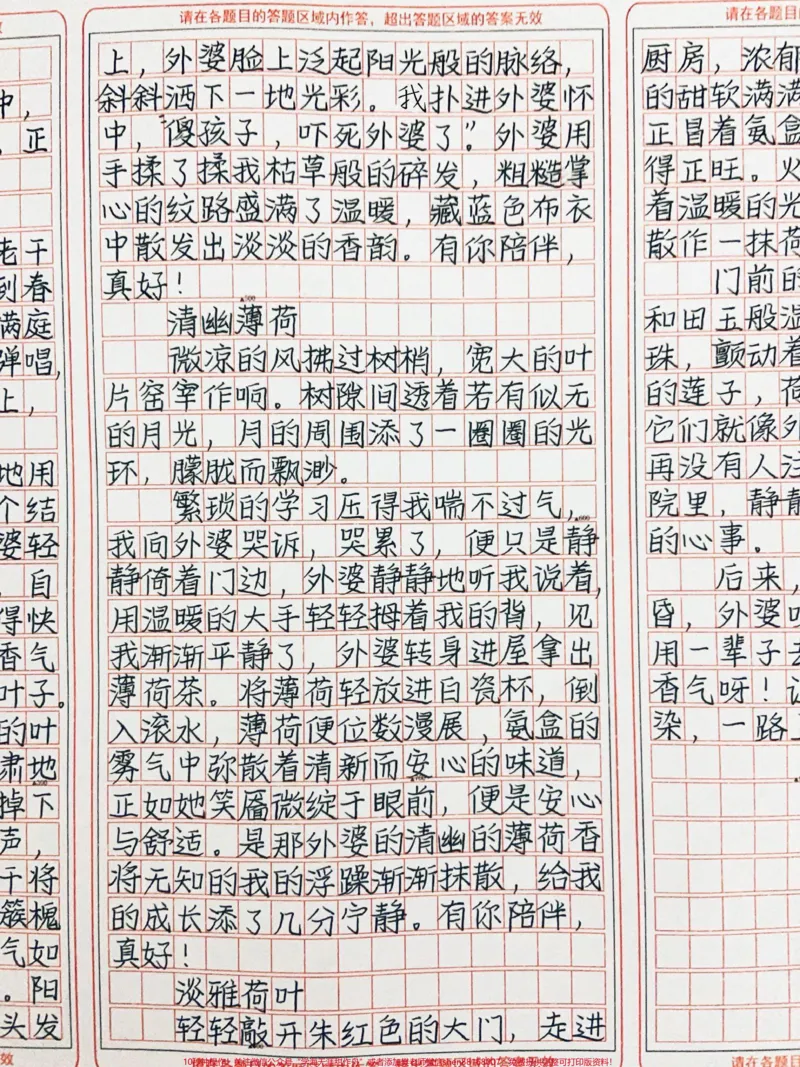 《和外婆的时光永远是最美好幸福的!《有你陪伴,真好》一些浮光掠影穿梭在时光中,那些飘落在光阴褶皱里的香气,正寻着成长的道路畏裳而来。有你陪伴,真好!#作文#图文伙伴计划#qunju888.com图文来了》第2页预览