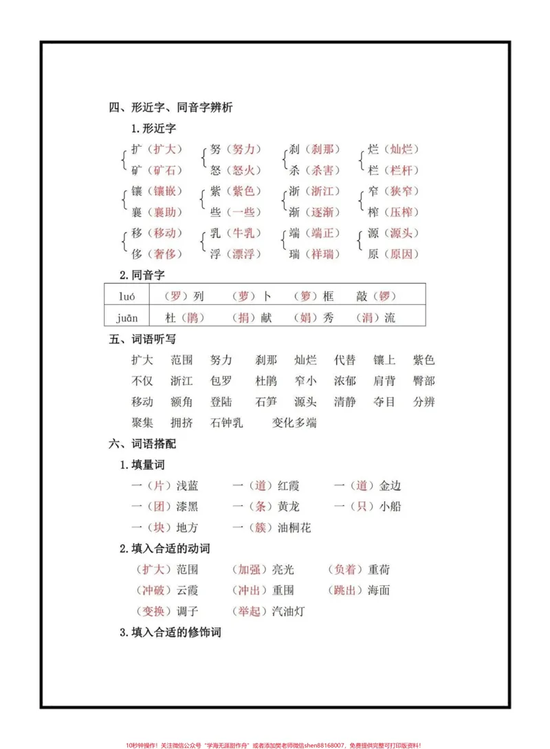 《四年级下册语文第五单元知识点#四年级语文#四年级语文知识点总结#学习资料分享#知识点总结#语文知识分享@qunju888.com小助手_最新小学1-9年级各科+幼升小+综合类学习资源汇总包》第2页预览