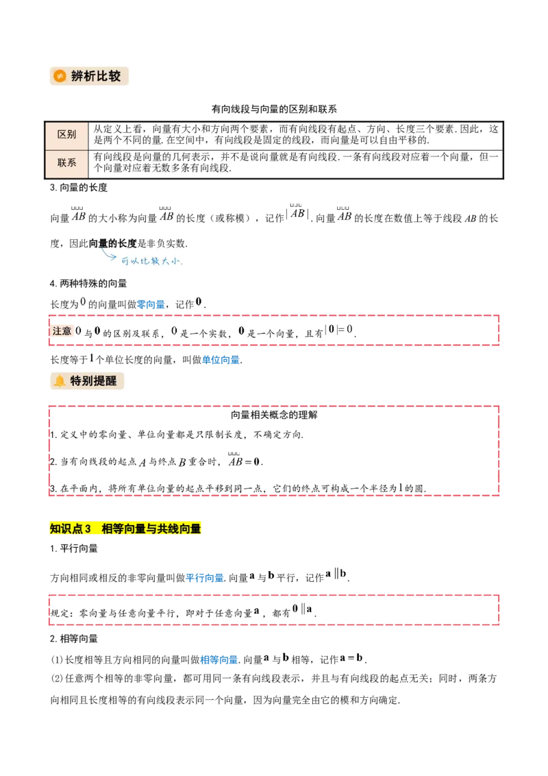 《专题01向量及其应用（学生版）_高考一二三轮复习_数学_2026年_2026年高考数学一轮复习讲义+练习+课件（新教材新高考）-G55_2026版_第五章平面向量与复数》第5页预览