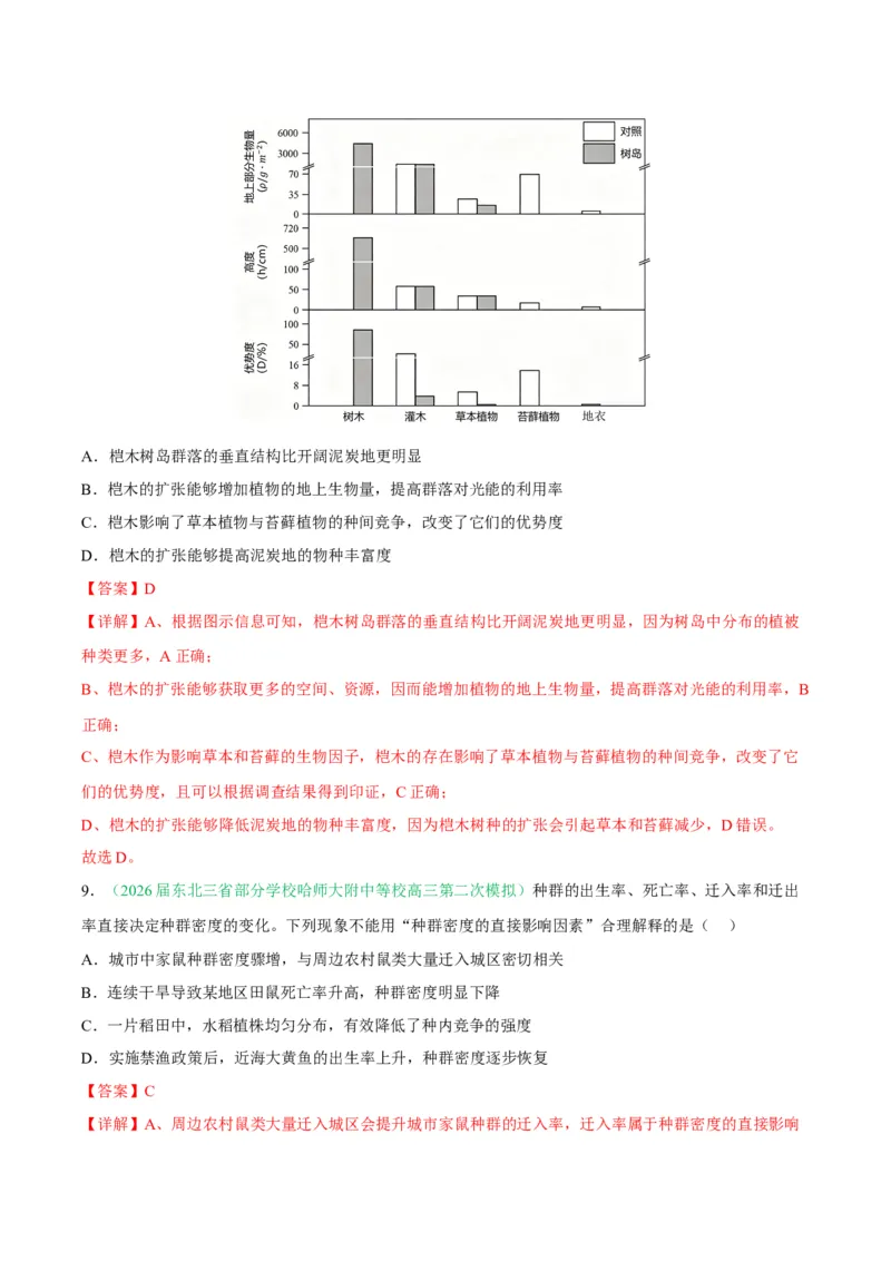 《专题09生物与环境（4大考点）（教师版）_高考一二三轮复习_生物_2027年高考生物专项_2026年高考生物二模试题分类汇编（黑吉辽蒙专用）-G295_2026版》第6页预览