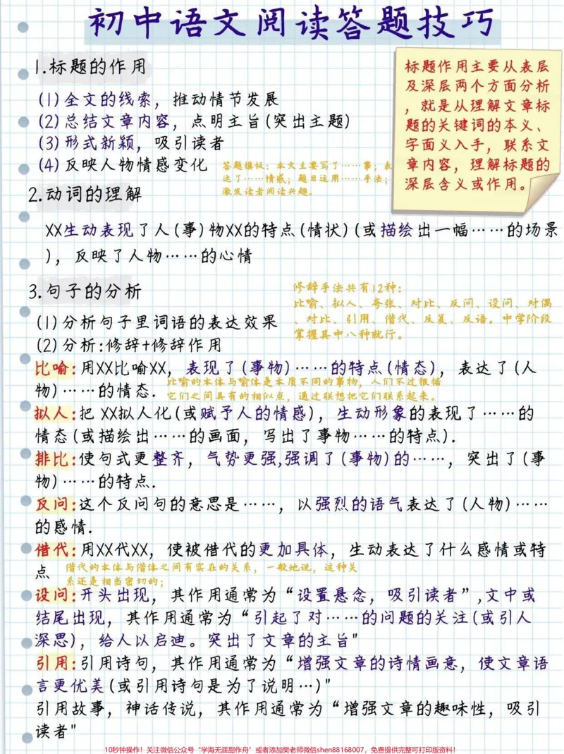 《语文阅读理解答题技巧#语文_最新小学1-9年级各科+幼升小+综合类学习资源汇总包_价值20万元!最新小学1-9年级各科+幼升小+综合类学习资源汇总包_综合类一线老师整理版资源(全网独家)》第1页预览