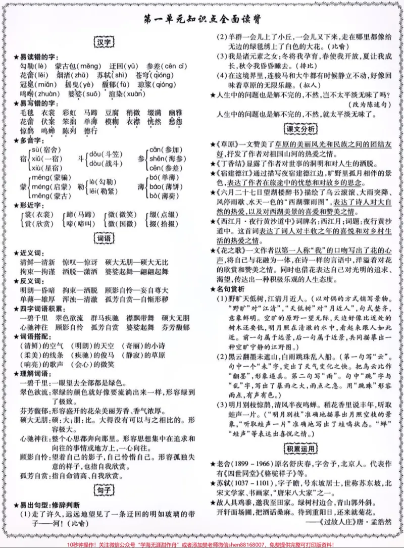 《六年级语文上册知识点总结。#关注我持续更新小学知识#知识点总结#小学语文#小学语文必考知识点盘点#期末复习@qunju888.com小助手@qunju888.com创作者中心@qunju888.com热点宝@qunju888.com广告助手》第1页预览