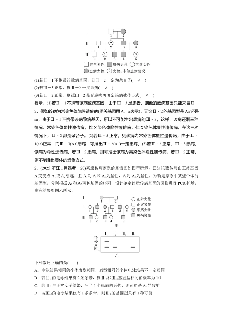 《第一部分　专题四　必备整合2　伴性遗传和人类遗传病(1)_2026版高中《二三轮复习+冲刺复习》_教师用书Word版文档_第一部分　专题复习》第4页预览
