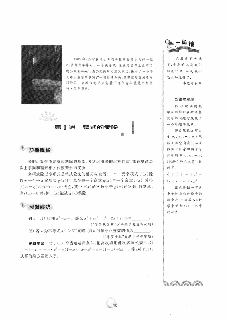 《精英数学大视野(8年级)_2026秋初中教辅合集_黄东坡数学系列_《黄东坡系列•学科精英大视野》7-9（数学物理化学）》第10页预览