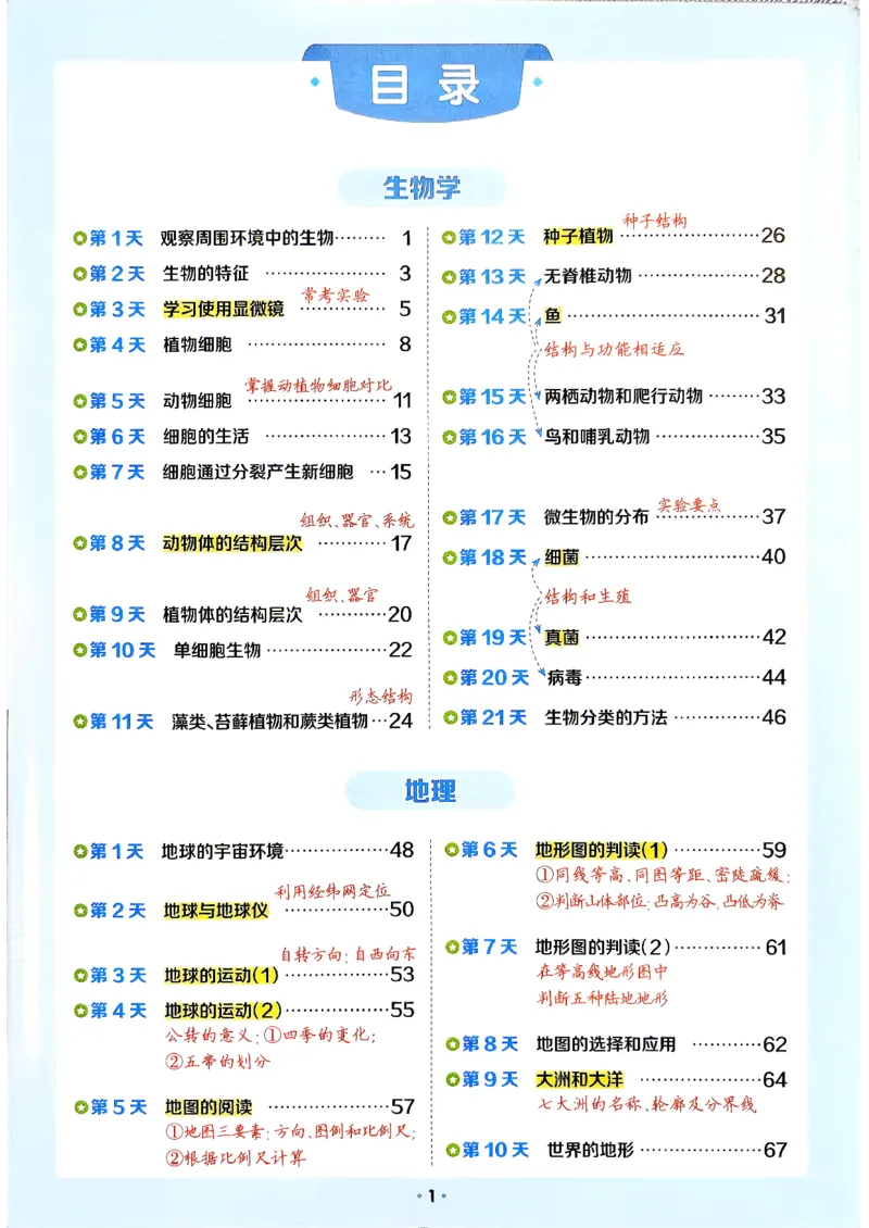 《领跑新初一暑假衔接小四门_2026秋初中教辅合集_2027阳光同学_2027《阳光同学•领跑新初一暑假衔接》7上小四门》第5页预览