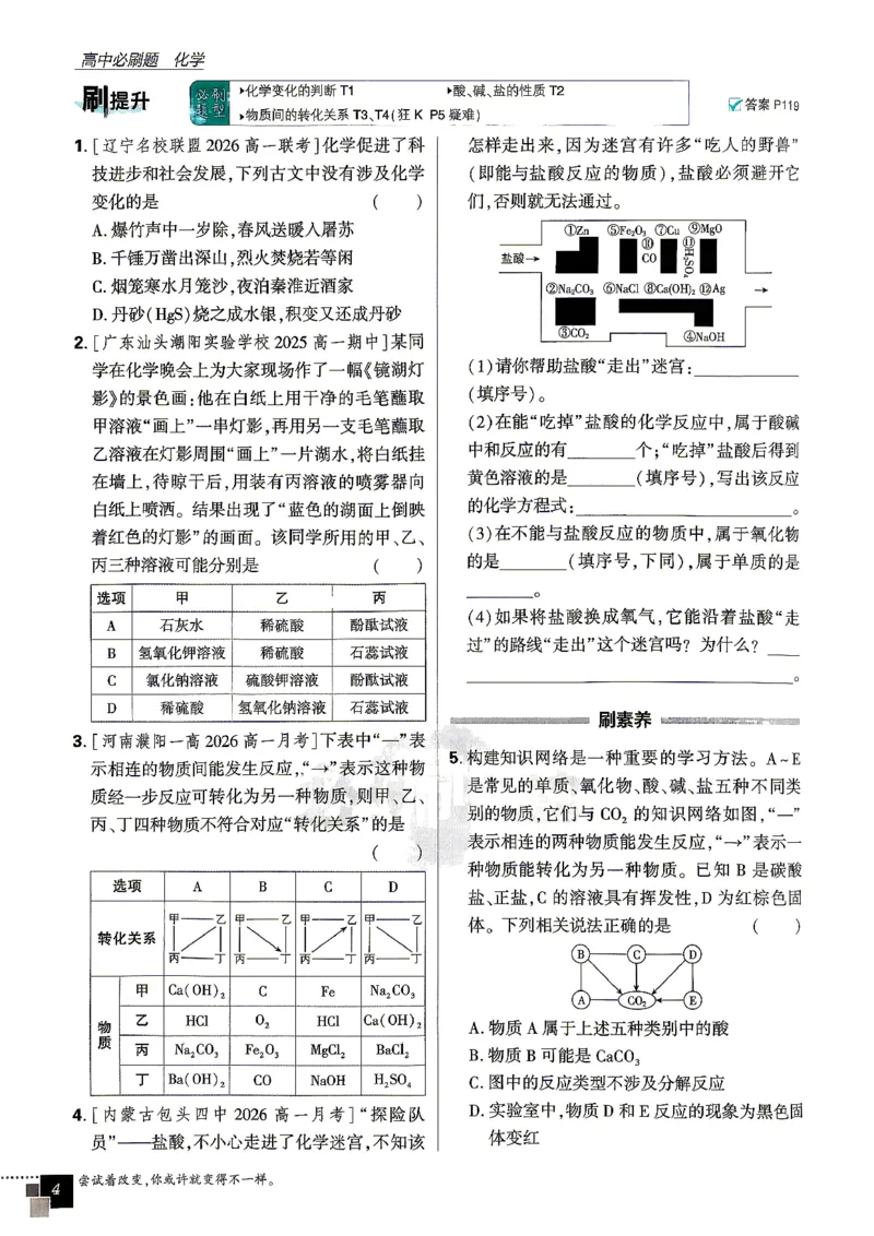 《高中必刷题必修一人教_2027高中必刷题_必刷题2027_2027高一高二必刷题_化学_2027必刷题必修一化学》第10页预览