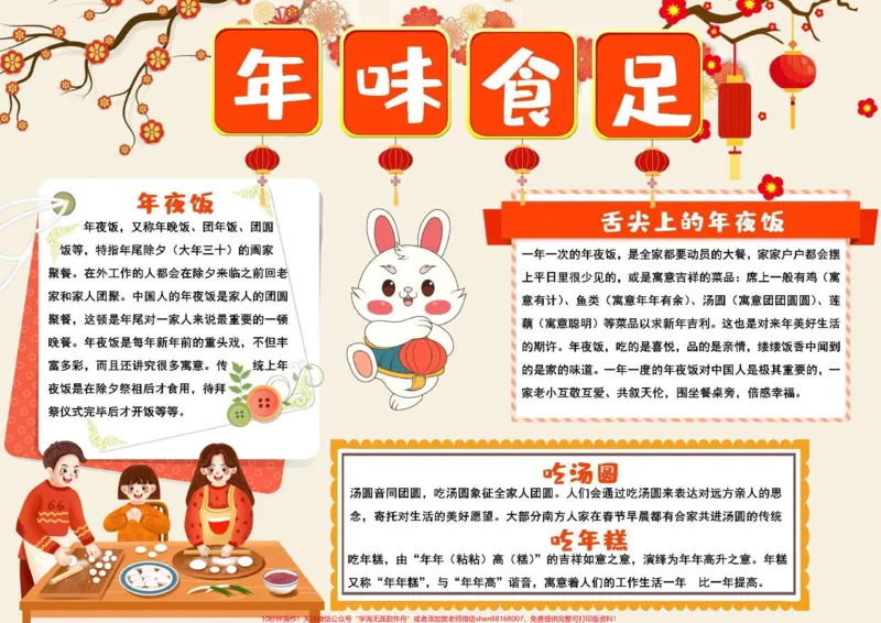 《年味十足手抄报。兔年春节手抄报,年味十足#手抄报模板#手抄报#兔年手抄报#手抄报作业#新年快乐_最新小学1-9年级各科+幼升小+综合类学习资源汇总包》第1页预览