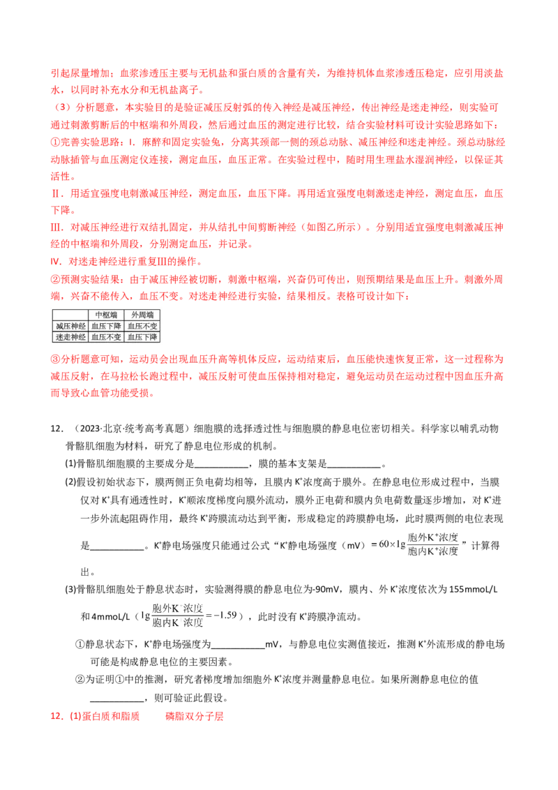 《专题12神经调节（解析版）_初高中资料库_高中资料库（转存避免链接过期失效）_高中生物》第9页预览