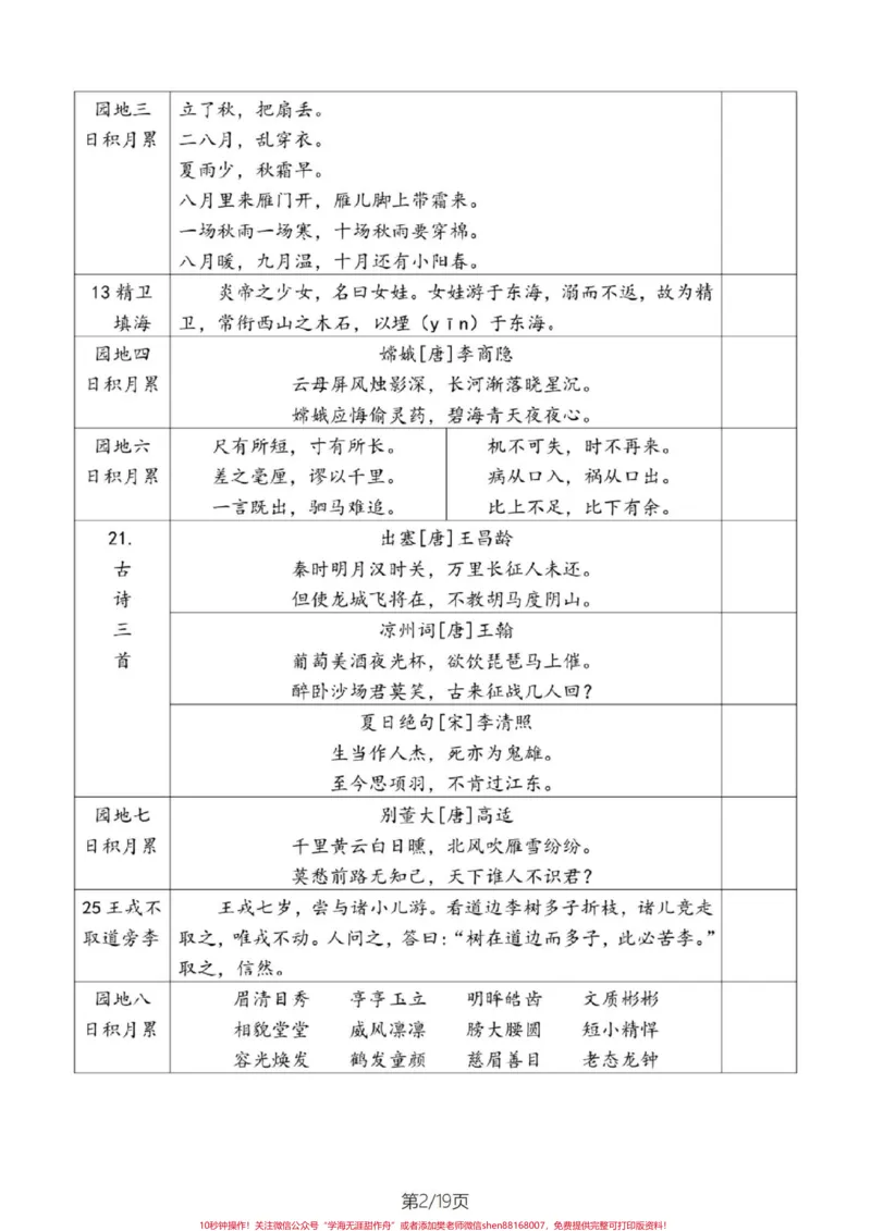《四年级语文上册课文内容背诵积累一览表。四年级语文上册重点课文内容及片段积累背诵,这些都是需要熟练掌握的。一起19页。#小学语文四年级上册#四年级语文上册#四年级语文上册重点知识总结#四年级语文上册课文积累#四年级上册语文背诵-副本》第2页预览