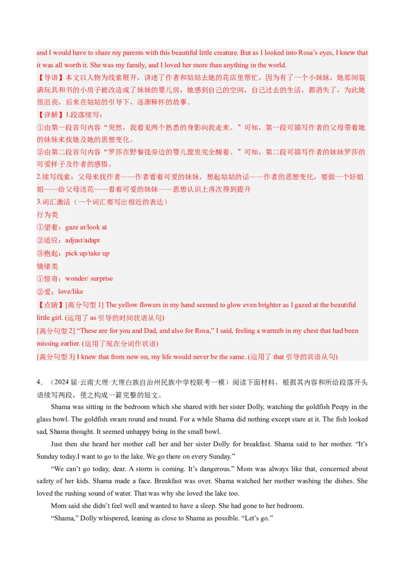 《08读后续写（新高考专用）（解析版）_英语(2)_专项复习_2025年_2024年高考一模试题分类汇编英语新高考专用》第6页预览