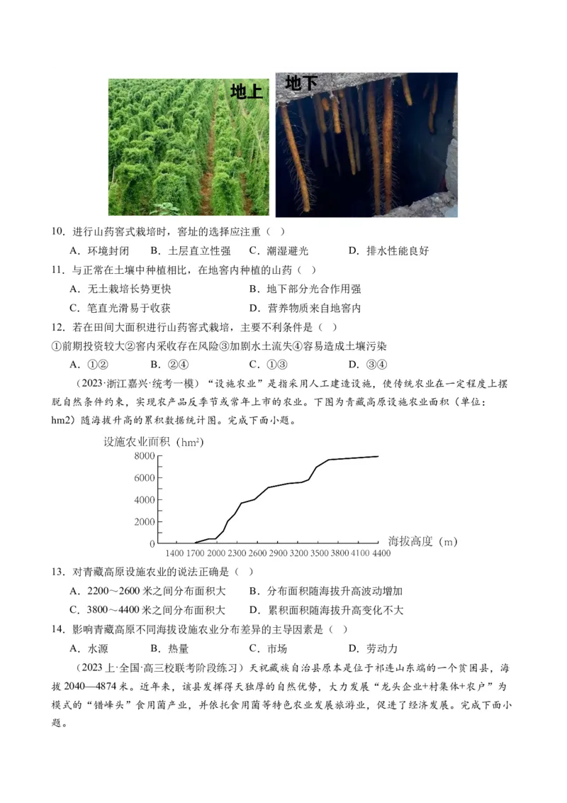 《专题09微专题农业技术、市场竞争力、新兴服务业（练习）（原卷版）(1)_初高中资料库_高中资料库（转存避免链接过期失效）_高中地理》第3页预览