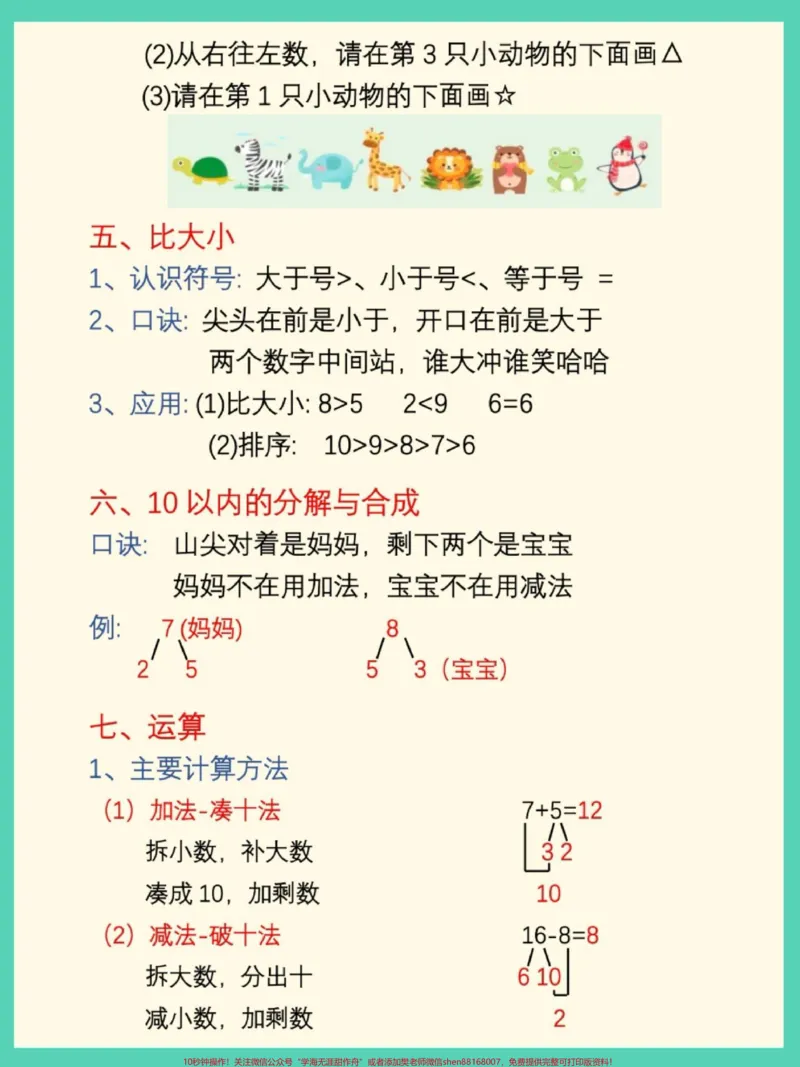 《幼小衔接一年级数学上册知识点归纳总结。#幼小衔接#学霸秘籍#暑假预习#幼升小#知识点总结_最新小学1-9年级各科+幼升小+综合类学习资源汇总包_幼升小一线老师整理版资源(全网独家)》第3页预览