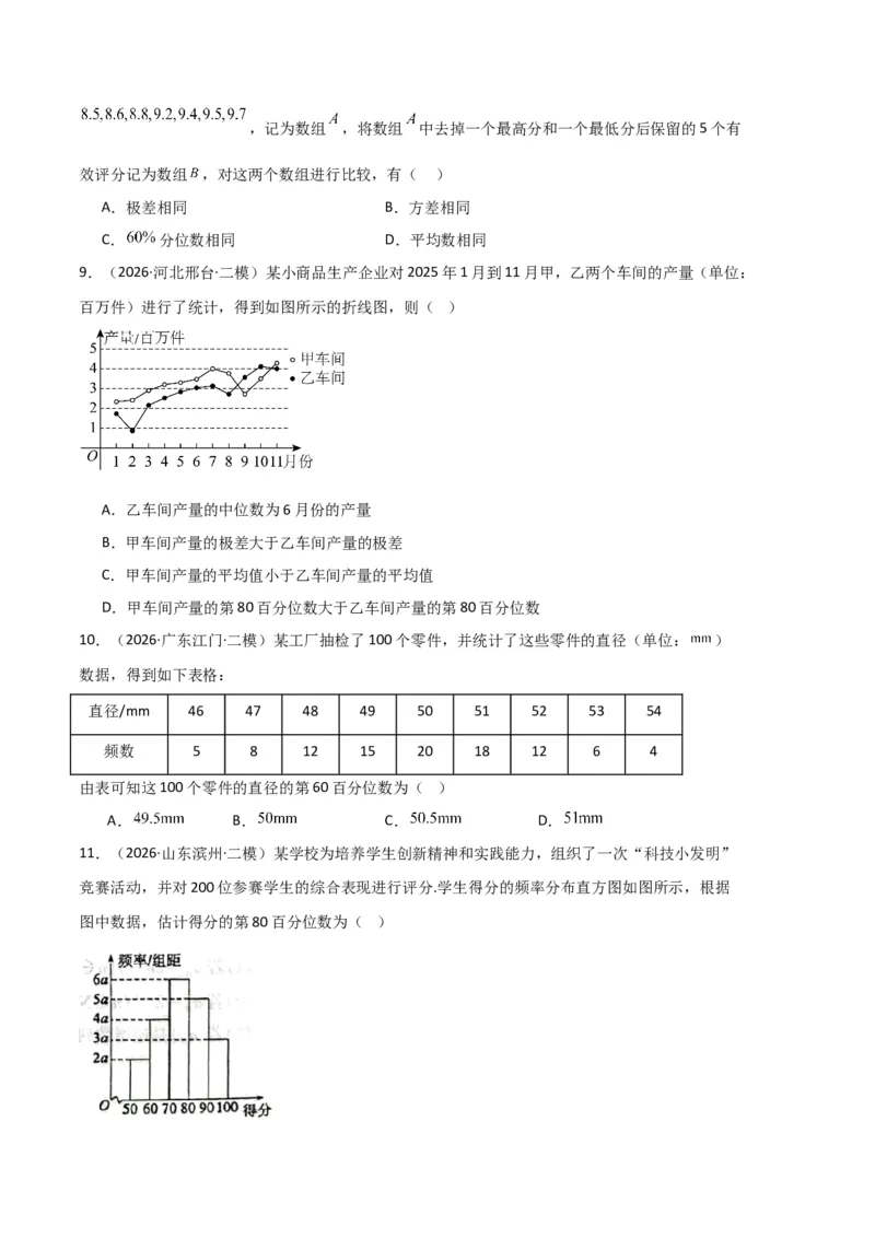 《专题10概率、统计及随机变量分布列（5大考点）（全国通用）（学生版）_高考一二三轮复习_数学_2027年高考数学专项复习更新中_2026年高考数学二模试题分类汇编（新高考专用）-G288_2026版》第3页预览