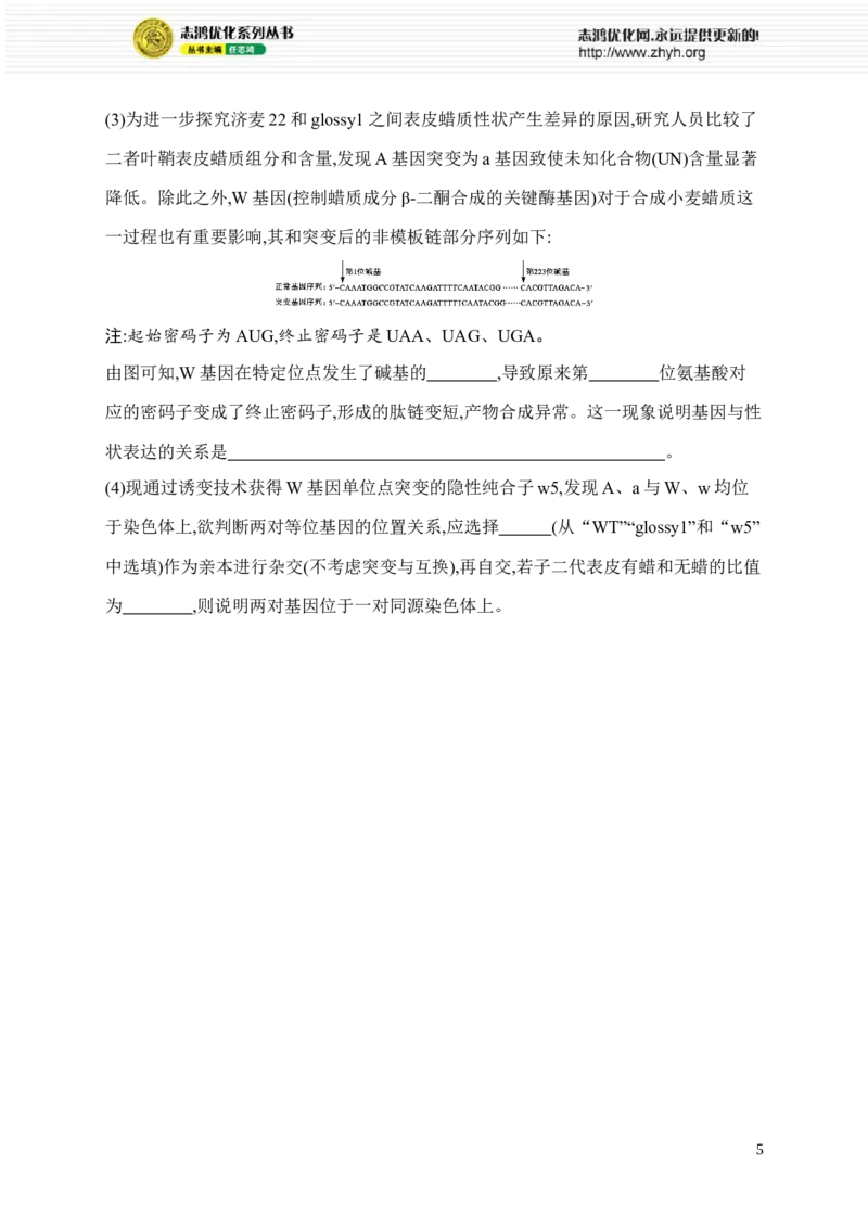 《限时练16　变异类型的判断及相关实验、现代生物进化理论及基因频率的计算_2026版高中《二三轮复习+冲刺复习》_高考总复习优化设计二轮用书生物课后习题Word_课后习题》第5页预览