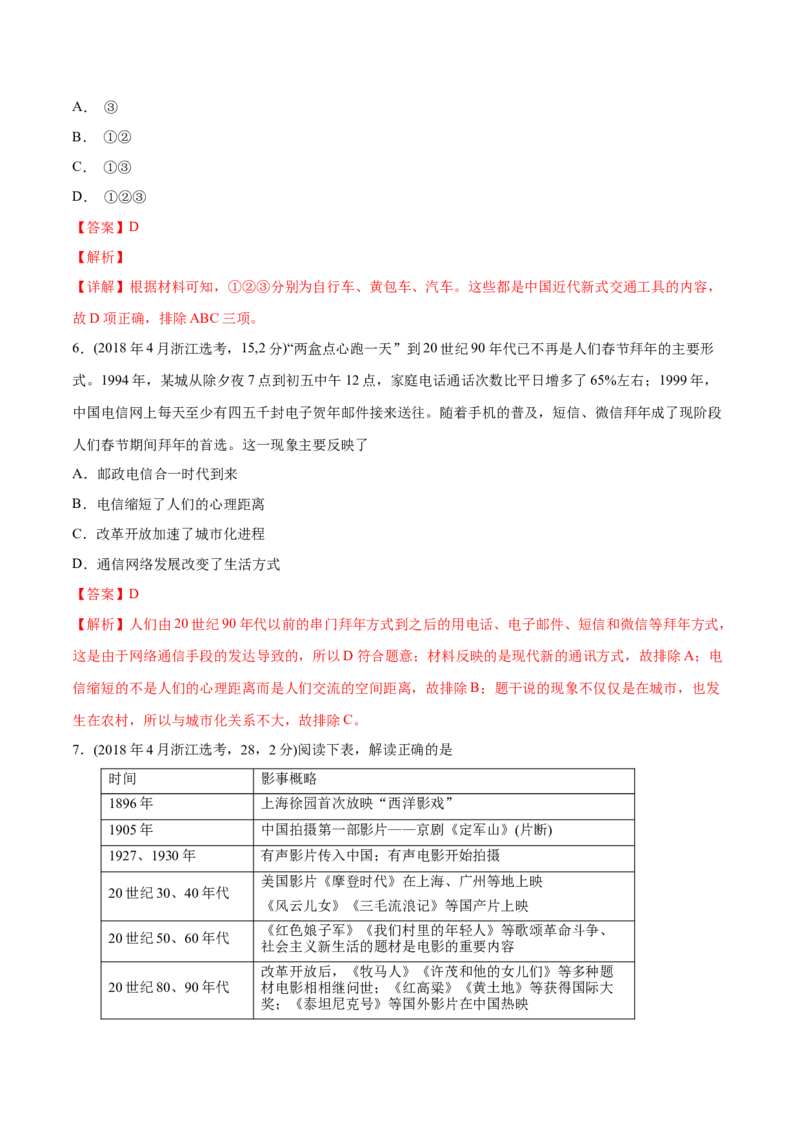 《专题17中国近现代社会生活的变迁（教师版含解析）2012-2021年高考历史真题分专题训练_初高中资料库_高中资料库（转存避免链接过期失效）_高中历史》第8页预览