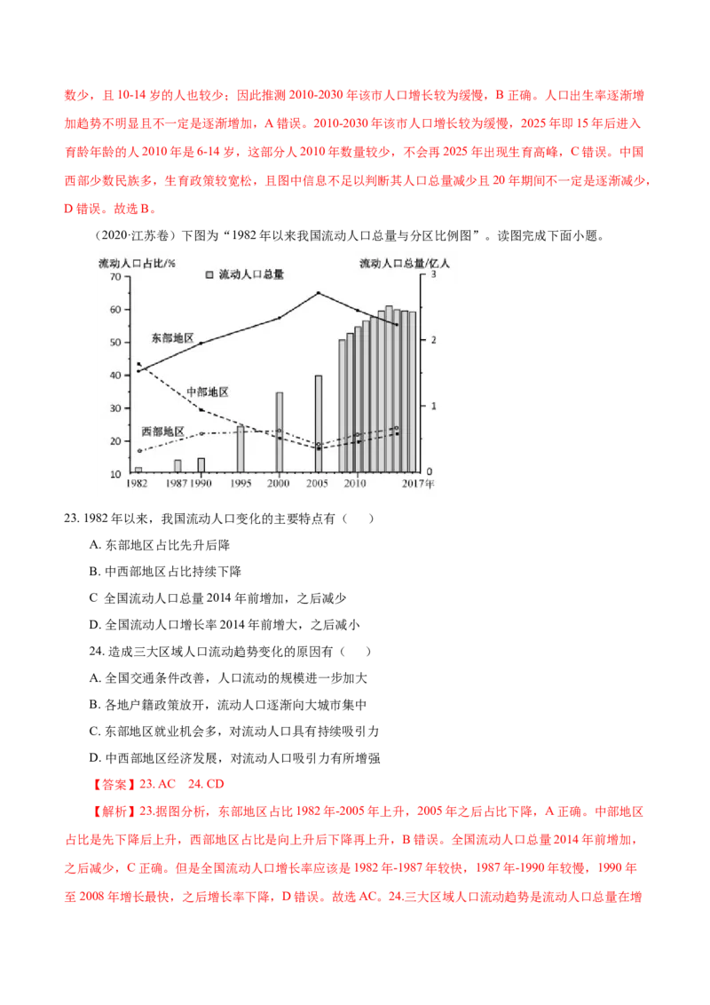 《专题08人口（解析版）_初高中资料库_高中资料库（转存避免链接过期失效）_高中地理》第2页预览
