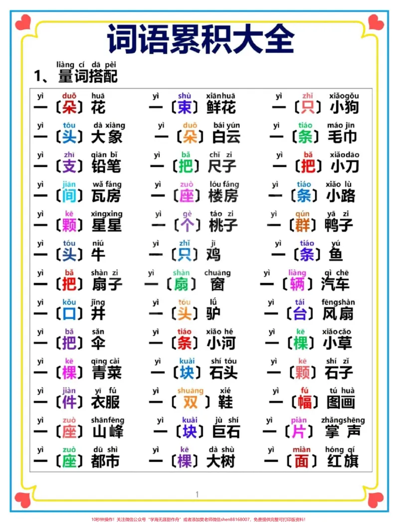 《幼升小一年级语文上册词语积累。#幼小衔接#语文#小学一年级语文#词语积累#幼升小_最新小学1-9年级各科+幼升小+综合类学习资源汇总包_幼升小一线老师整理版资源(全网独家)》第2页预览