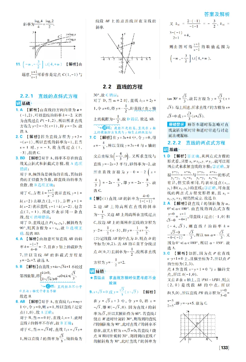 《第二章2.1直线的倾斜角与斜率——专题3与直线有关的最值问题_2027高中必刷题_必刷题2027_2027高一高二必刷题_数学_27数学选择性必修1人教A_数学选择性必修1_图书答案》第3页预览