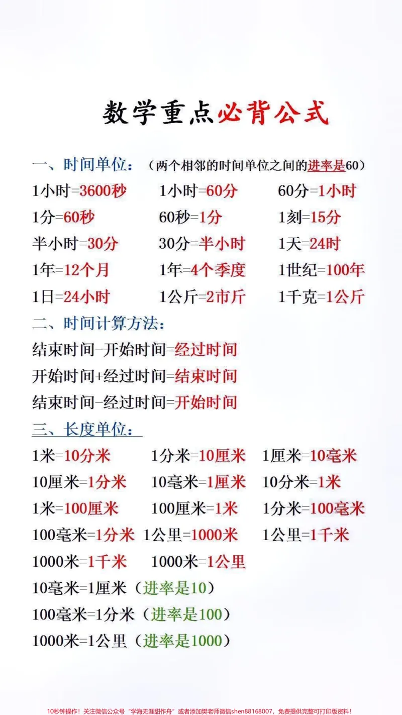 《数学必背重点公式#必考考点#小学数学_最新小学1-9年级各科+幼升小+综合类学习资源汇总包_价值20万元!最新小学1-9年级各科+幼升小+综合类学习资源汇总包》第1页预览