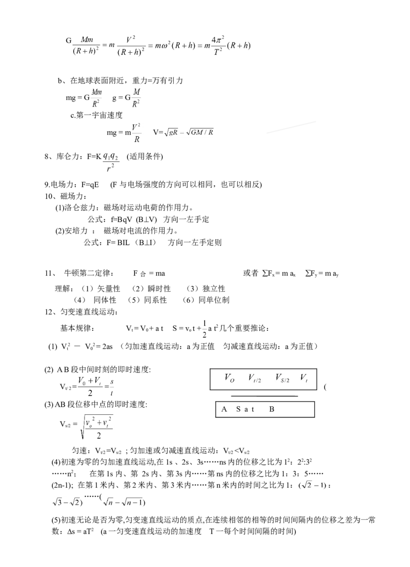 《2高考物理公式大全_初高中资料库_高中资料库（转存避免链接过期失效）_高中物理》第2页预览