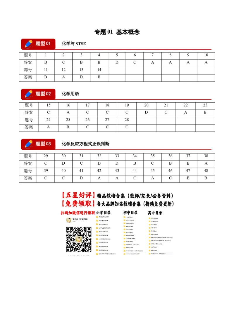 《专题01基本概念(答案版)(1)_高考一二三轮复习_化学_2027年高考化学专项复习_2026年高考化学一模试题分类汇编(黑吉辽蒙专用)-G238_2026版》第1页预览