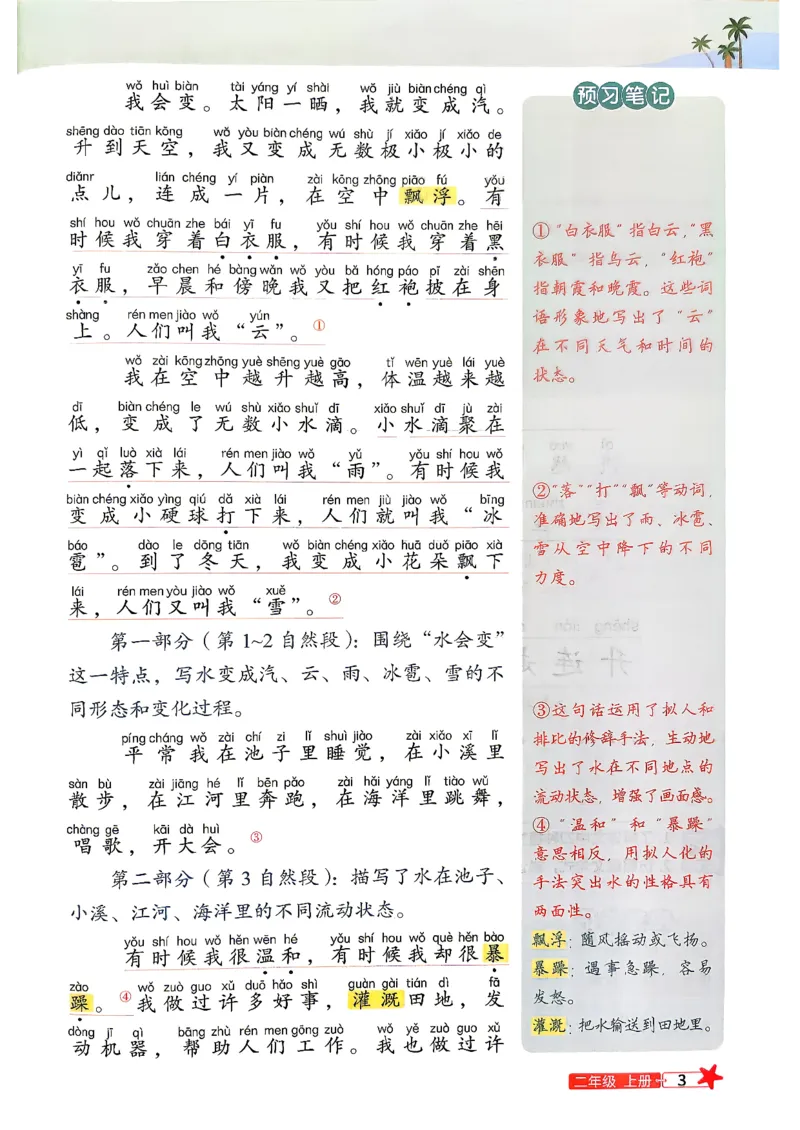 《预习笔记语文一升2_2026秋初中教辅合集_2026秋《阳光同学暑假衔接+预习笔记》（升）新2-6年级（语文）_2026秋语文《阳光同学暑假衔接+预习笔记》二年级（1升2）》第5页预览