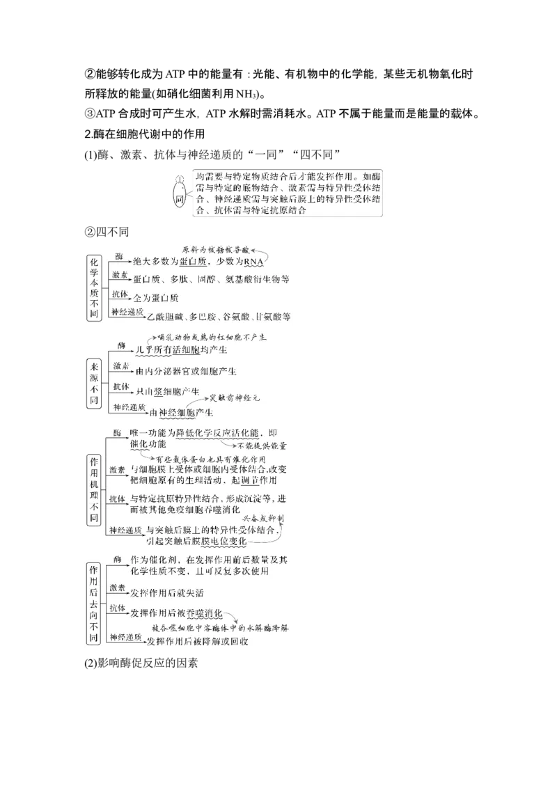 《课时1细胞的功能绝大多数基于化学反应(1)_2026版高中《二三轮复习+冲刺复习》_另附1套Word版题库_第一篇　大概念专题突破_大概念二细胞的生存需要能量和营养物质》第3页预览