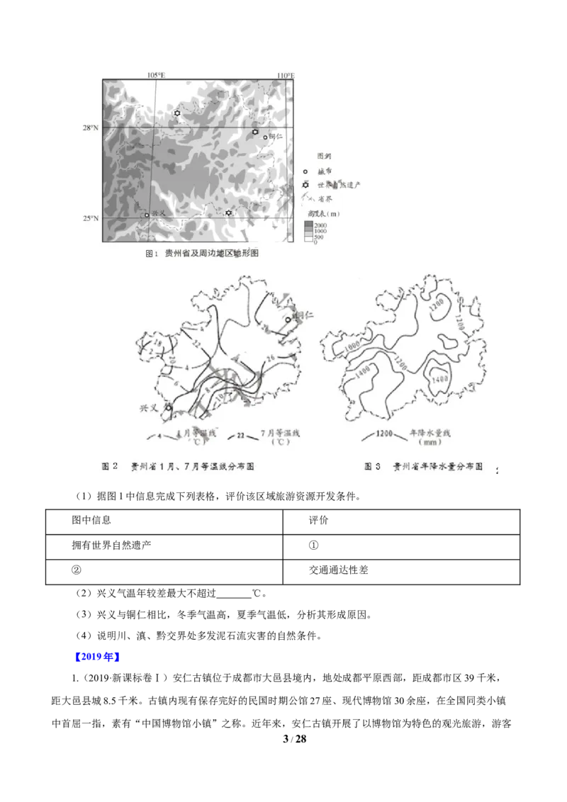 《专题16旅游地理原卷版_初高中资料库_高中资料库（转存避免链接过期失效）_高中地理》第3页预览