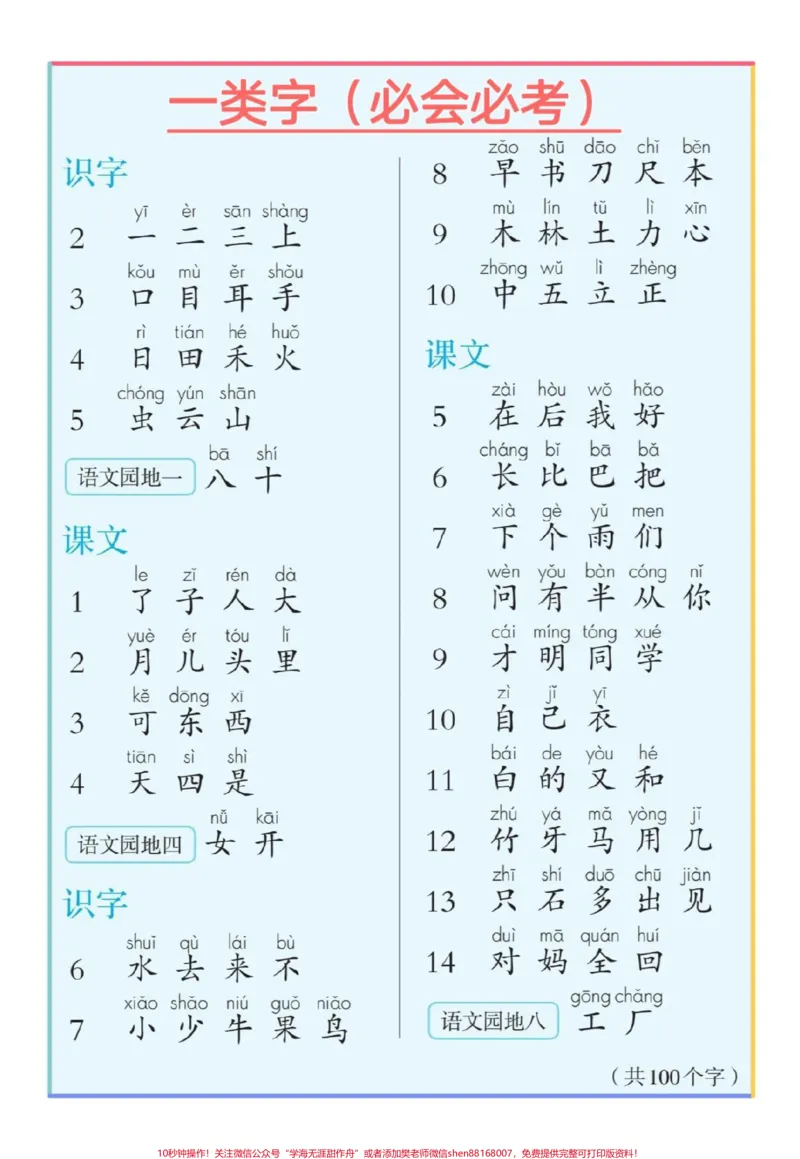 《幼升小语文同步课文生字表。#幼升小#幼小衔接#语文#入学准备#学习资料分享_最新小学1-9年级各科+幼升小+综合类学习资源汇总包_幼升小一线老师整理版资源(全网独家)》第2页预览